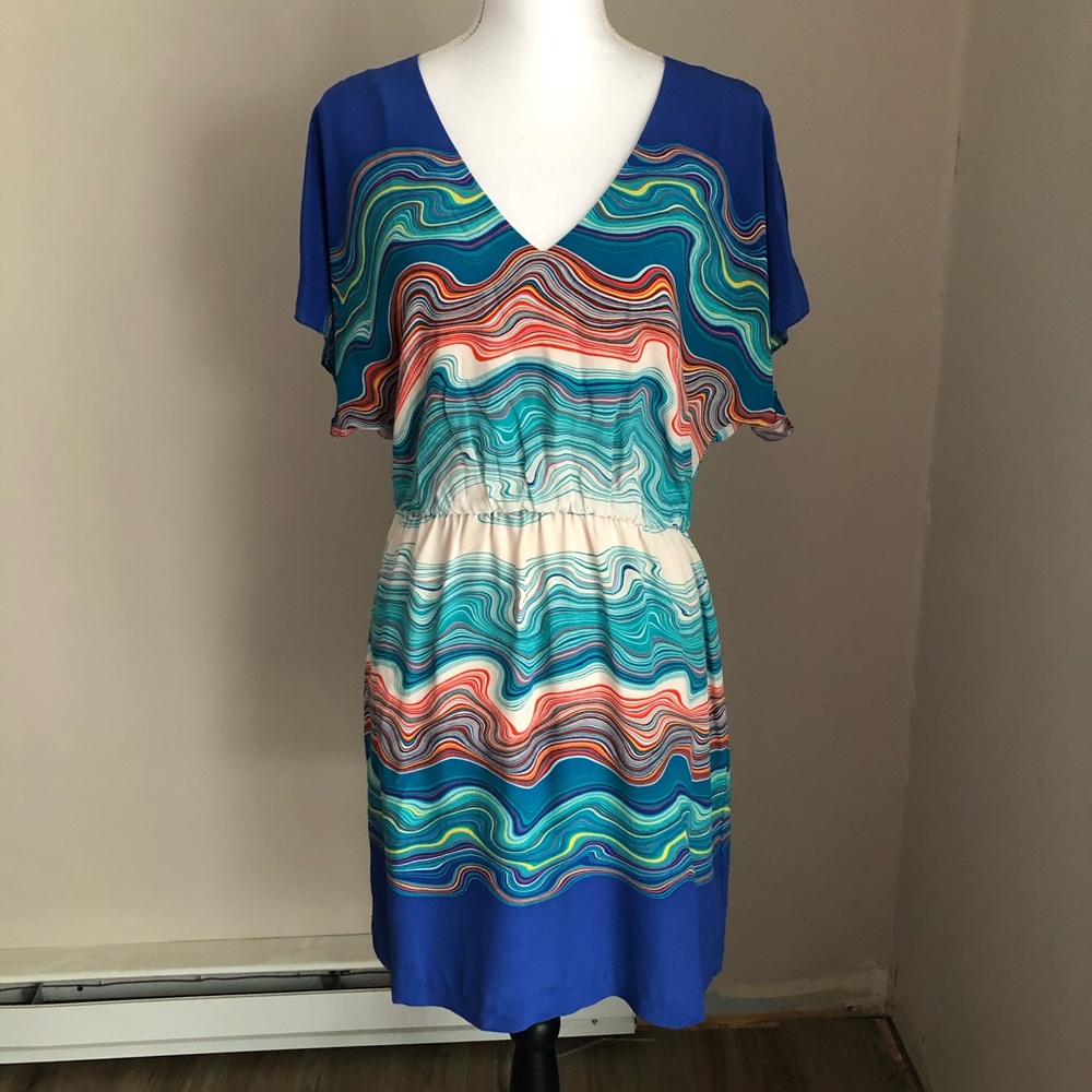 Trina Turk Caspian Agate Swirl Silk Dress